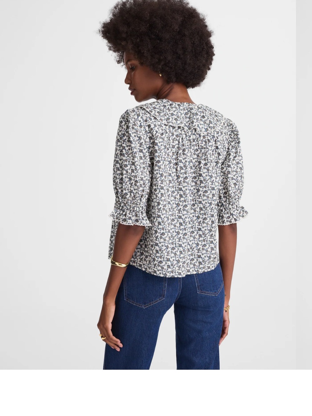 Madewell Floral Ruffle V-Neck Blouse - Picture 3 of 7